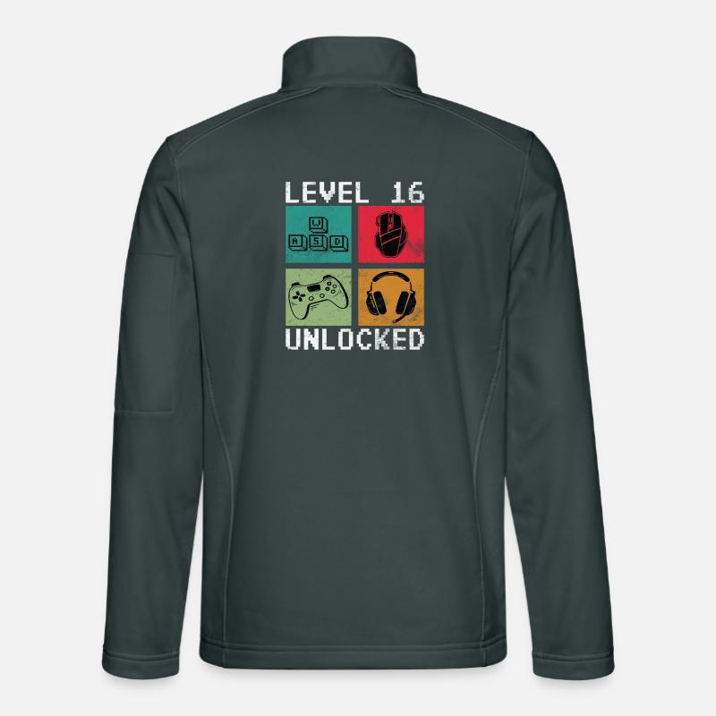 Level 16 Unlocked Retro Gaming Unisex Softshell Jacket