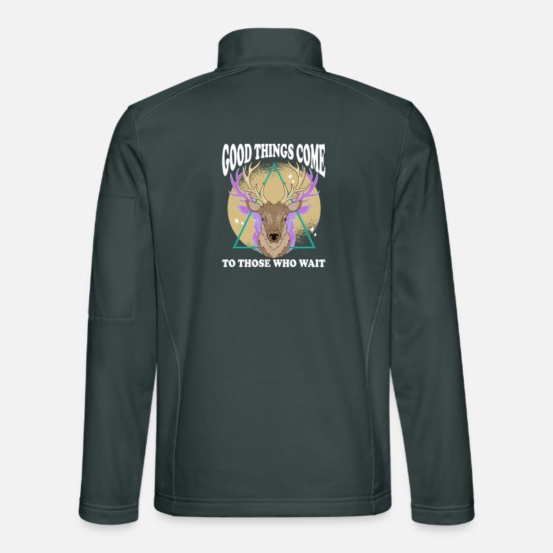 Deer head with geometric triangle Unisex Softshell Jacket