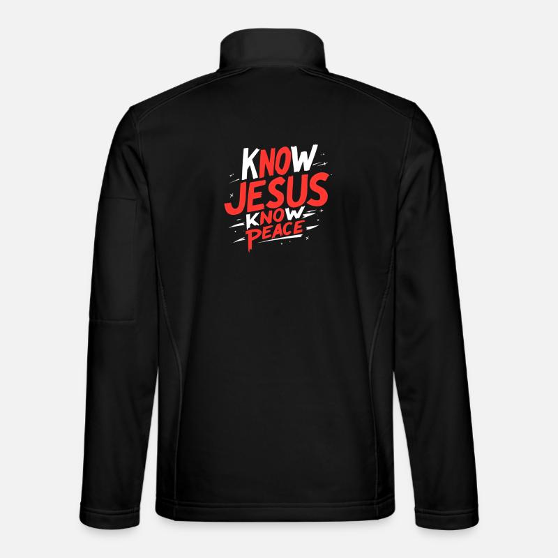 Kenne Jesus, kenne Frieden - Unisex Softshelljacke - Schwarz