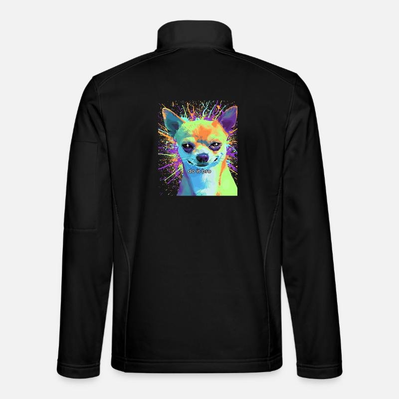 Pop-Art Chihuahua "Do It Bro" - Unisex Softshelljacke - Schwarz