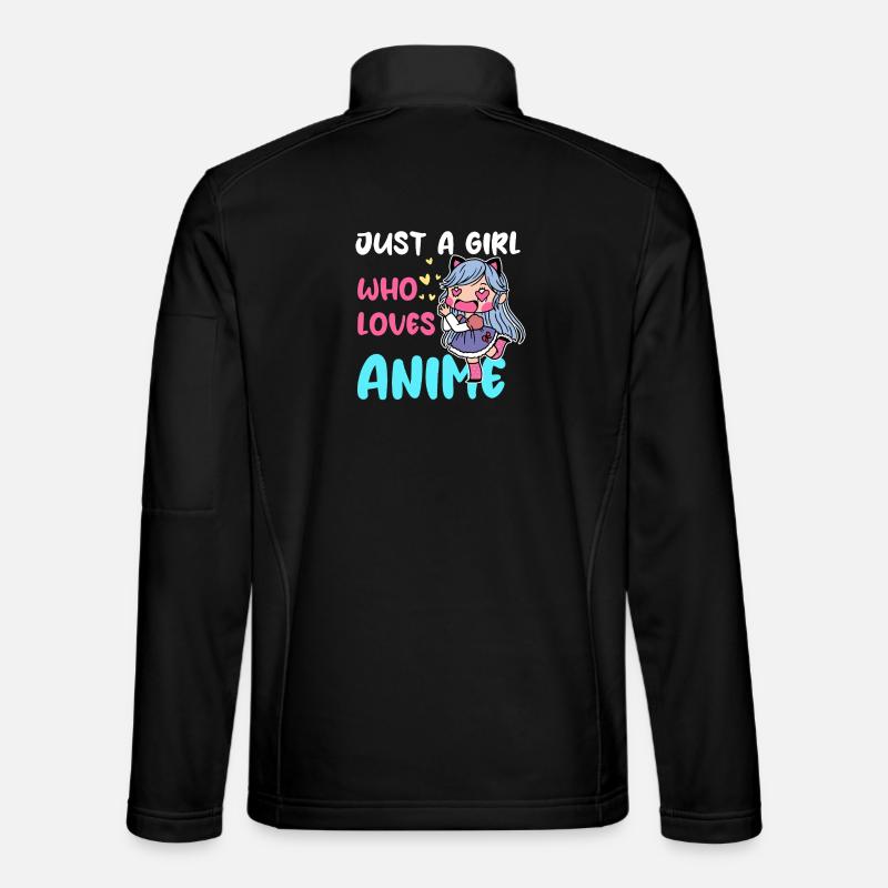 Girl Loves Anime Chibi - Unisex Softshell Jacket - black