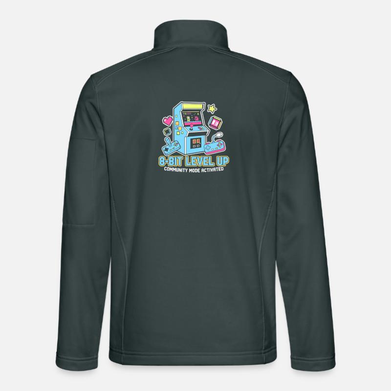Communauté de jeux rétro de LEVEL Arcade 8-Bits Veste en tissu softshell Unisexe