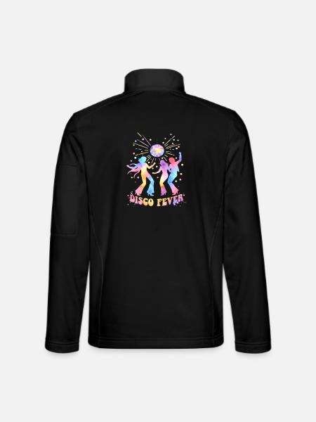 DISCO FEVER Party 70s Dance Watercolor - Unisex Softshell Jacket - black
