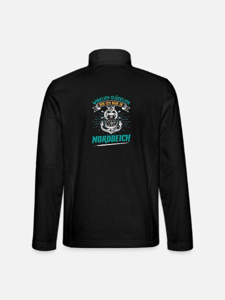 Nordsee WIRKLICH GLÜCKLICH BIN ICH NUR IN - Unisex Softshelljacke - Schwarz - Hinten