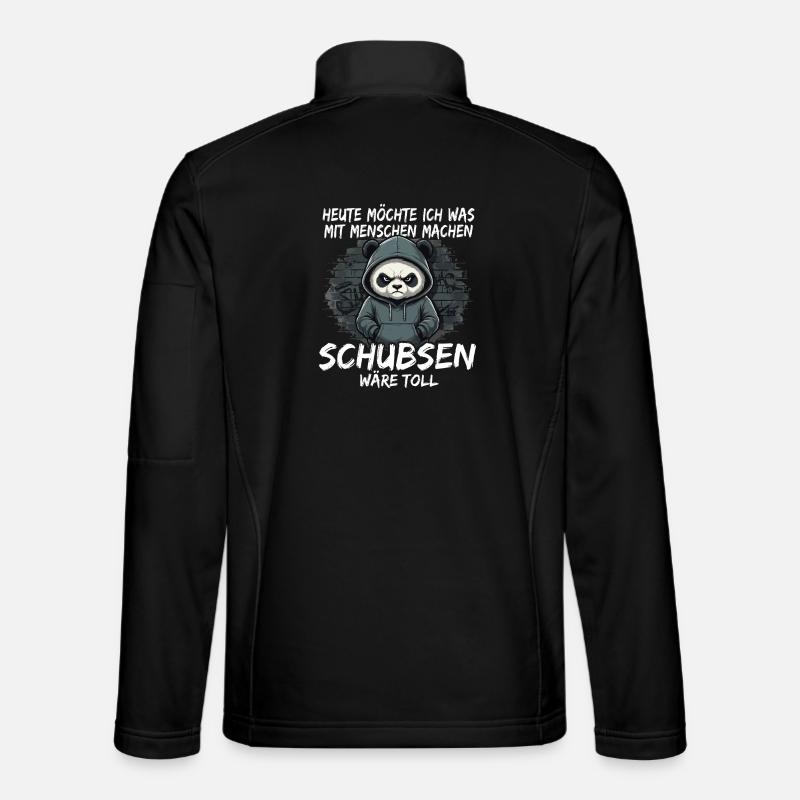 Grim Panda – Bousculade sarcastique - Veste en tissu softshell Unisexe - noir