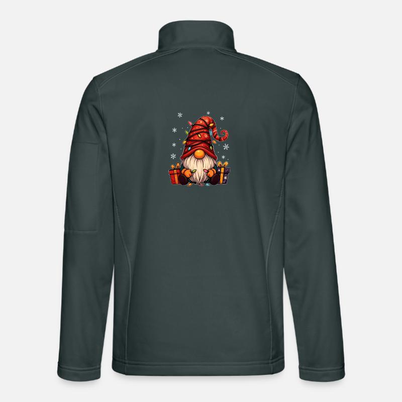 Lustiger Weihnachts Gnom Wichtel mit Lichterkette  Unisex Softshelljacke