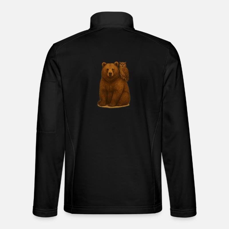 Bear and Owl - Unisex Softshell Jacket - black