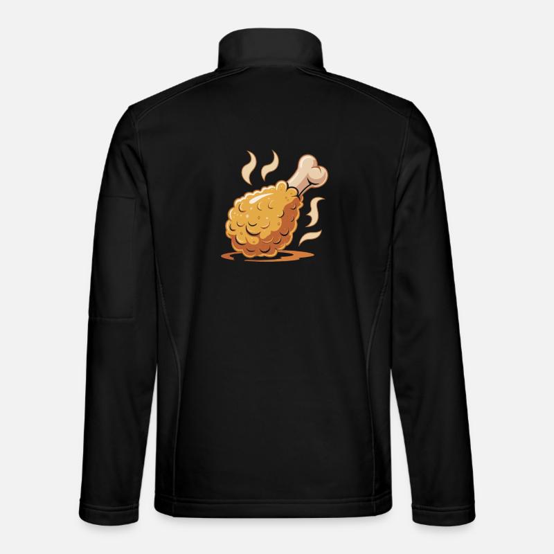 Crispy Chicken Leg Cartoon - Unisex Softshell Jacket - black