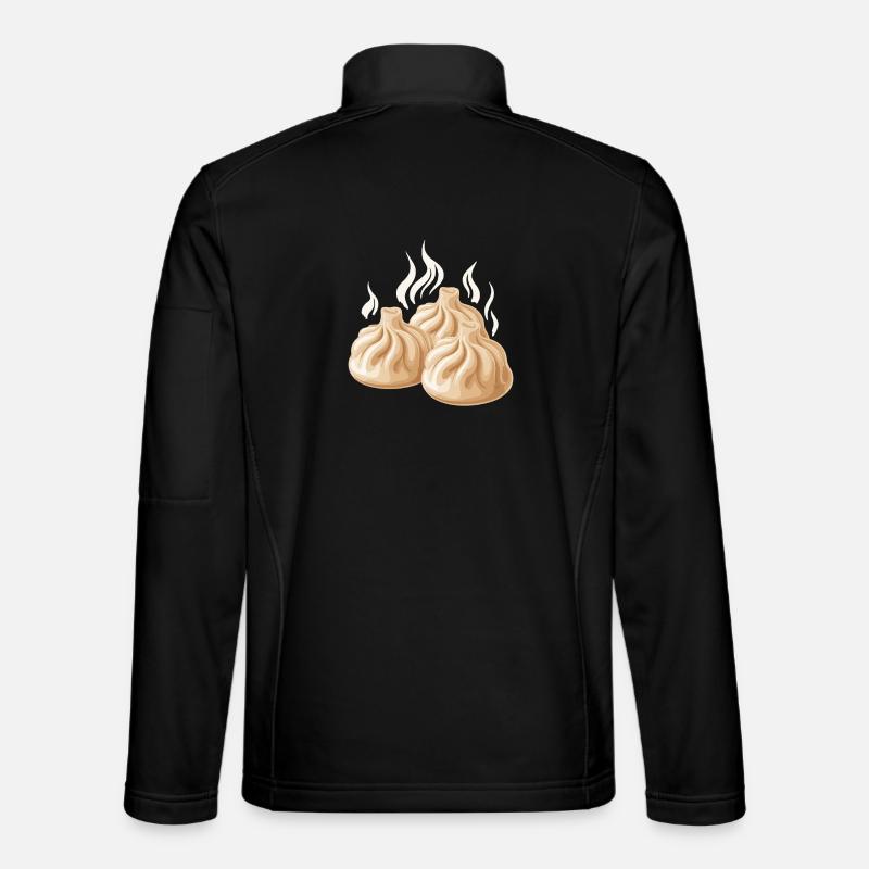 Steaming dumpling design - Unisex Softshell Jacket - black
