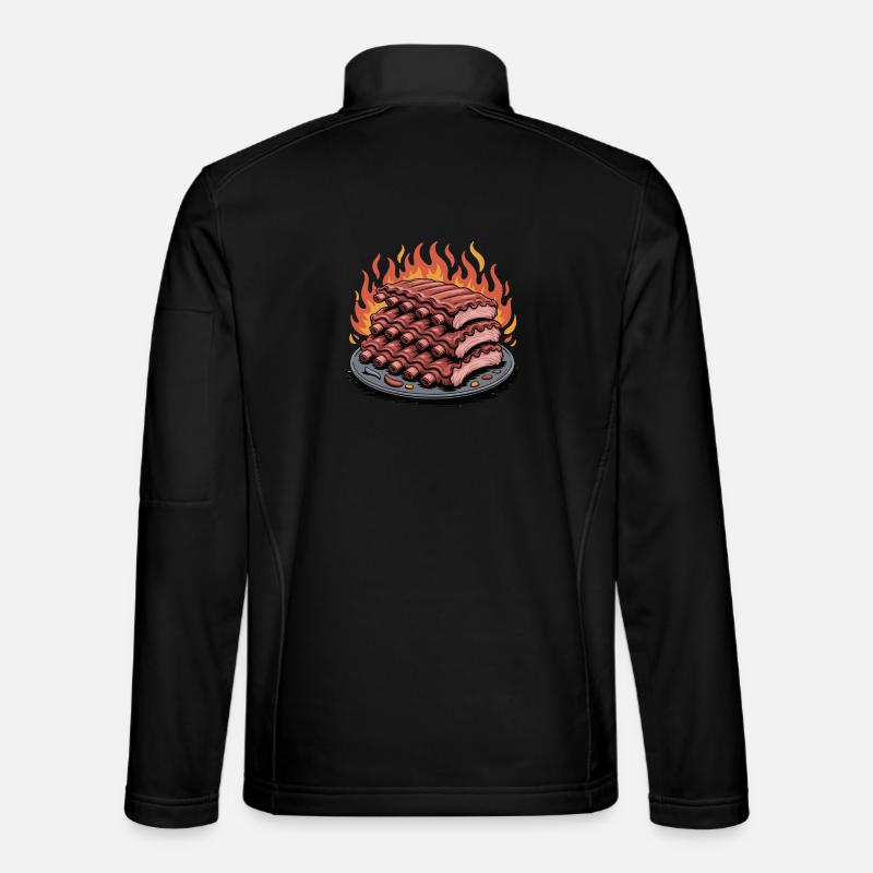 Feuergegrillte Rippchen Platte Unisex Softshelljacke