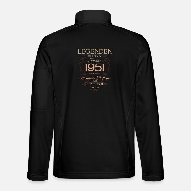 75th Birthday Legend January 1951 - Unisex Softshell Jacket - black