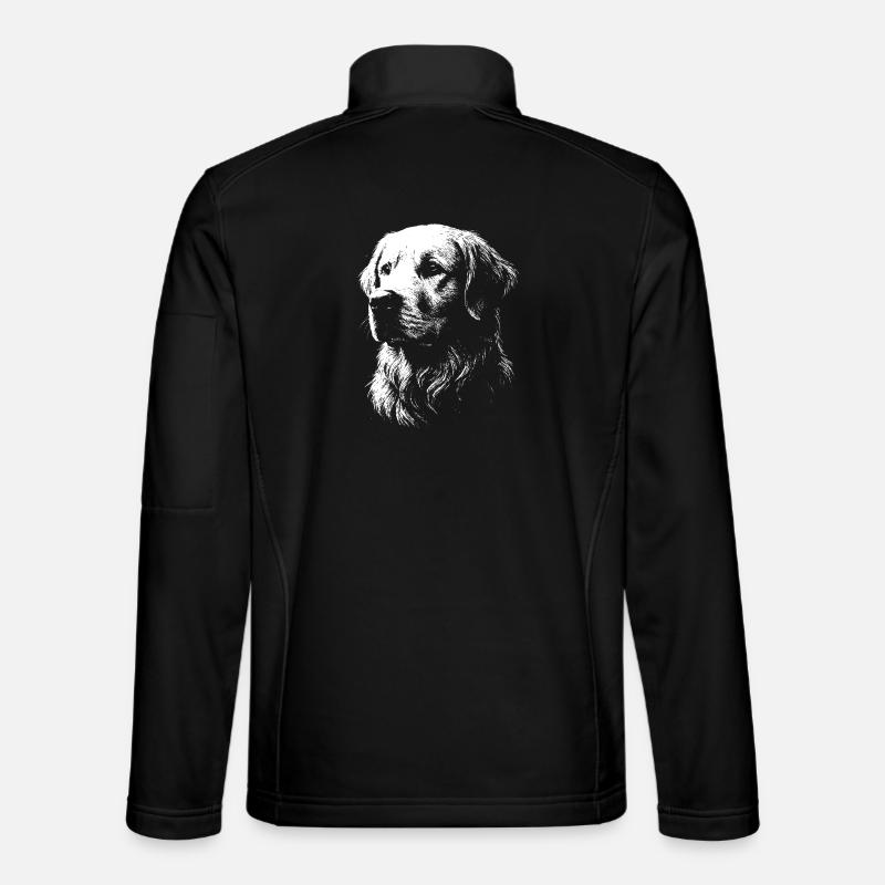Portrait d'un Golden Retriever - Veste en tissu softshell Unisexe - noir