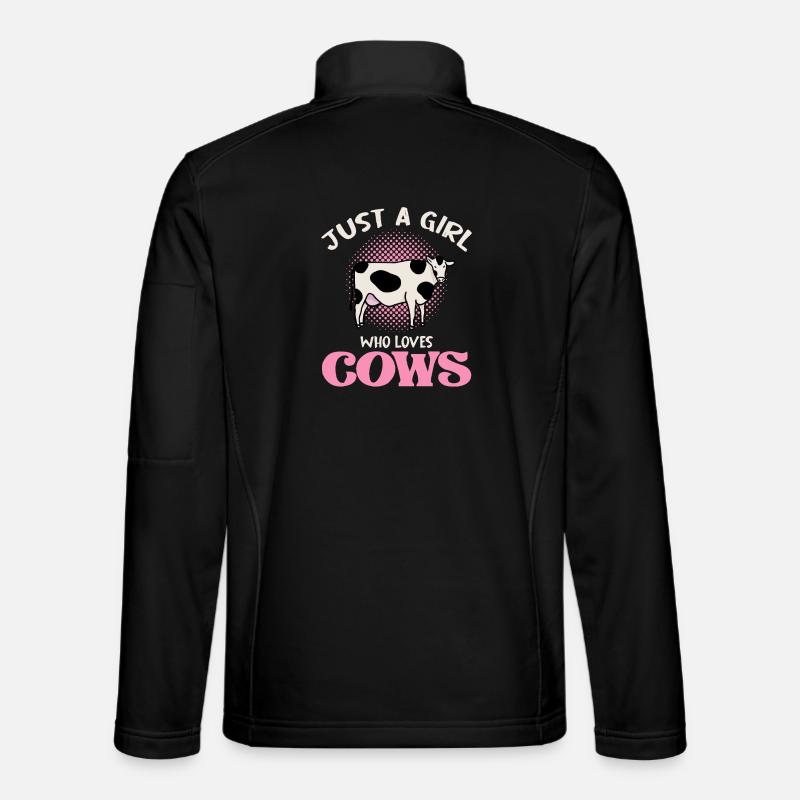 Just a Girl Who Loves Cows - Unisex Softshell Jacket - black