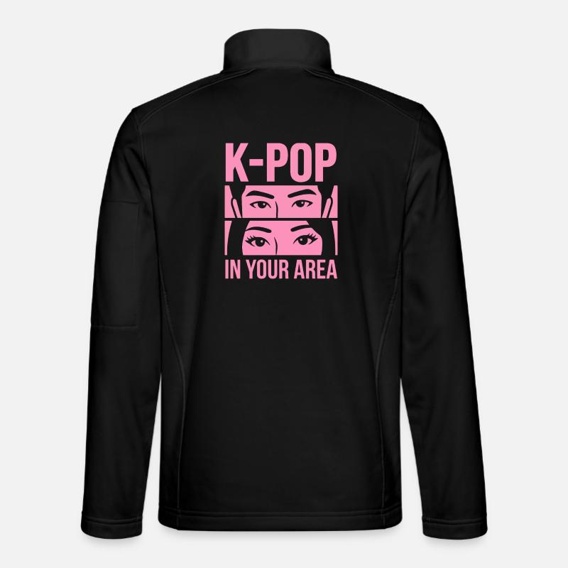 K-Pop Look Pink in Area - Unisex Softshell Jacket - black