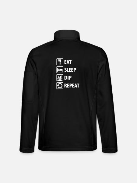 Eat Sleep Dip Repeat - Eisbaden - Winterbaden - Unisex Softshell Jacket - black