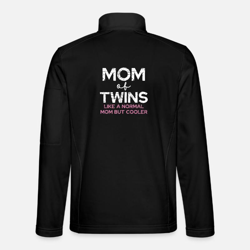 Mom of Twins – Cool Saying - Unisex Softshell Jacket - black