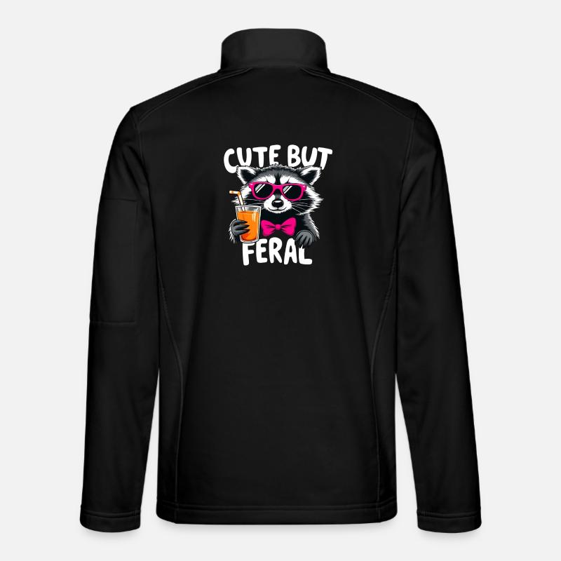 Süß aber Wild Waschbär - Unisex Softshelljacke - Schwarz