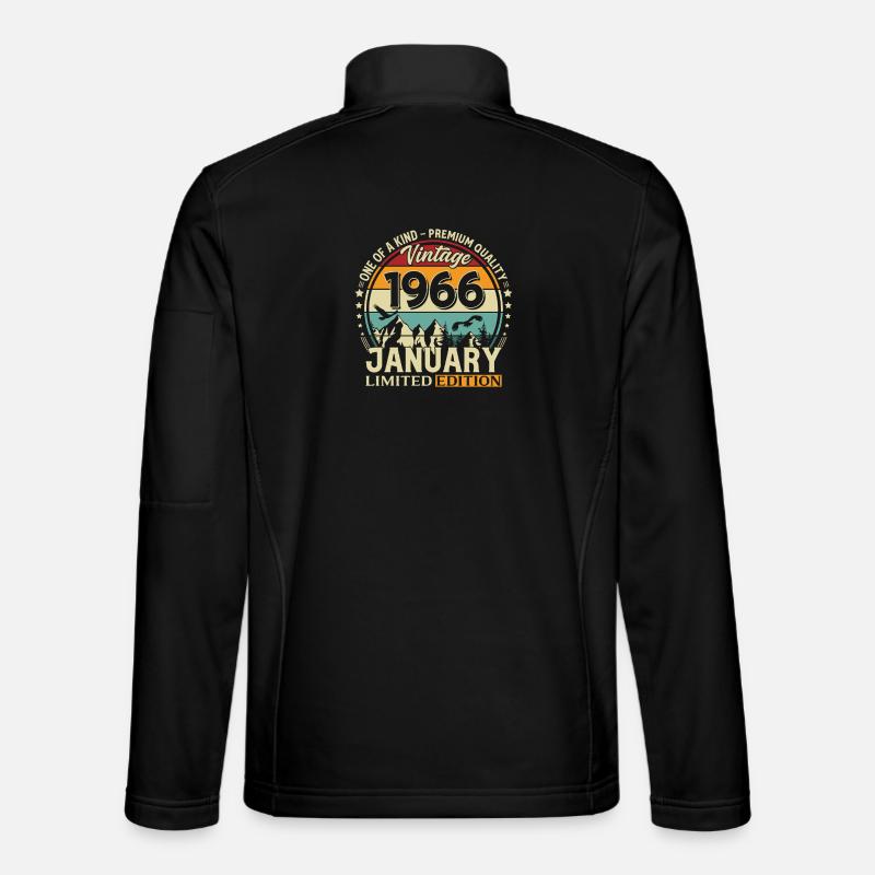 196660e anniversaire Millésime janvier 1966 - Veste en tissu softshell Unisexe - noir