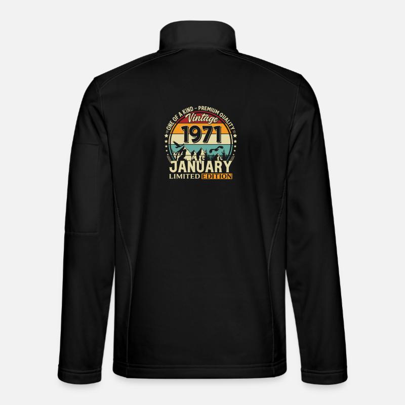 55e anniversaire millésime janvier 1971 - Veste en tissu softshell Unisexe - noir