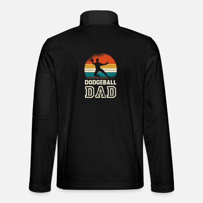 Dodgeballdad im Retro Sunset - Unisex Softshelljacke - Schwarz