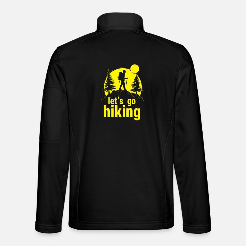 Let's go hiking Bergsteiger Wanderer Silhouette Unisex Softshelljacke