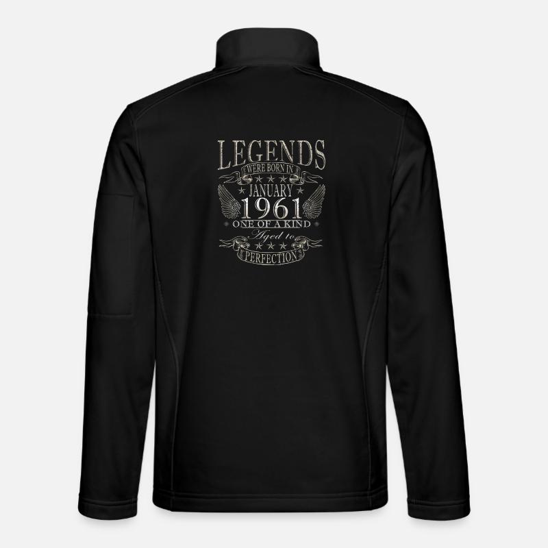 65e anniversaire Millésime janvier 1961 - Veste en tissu softshell Unisexe - noir