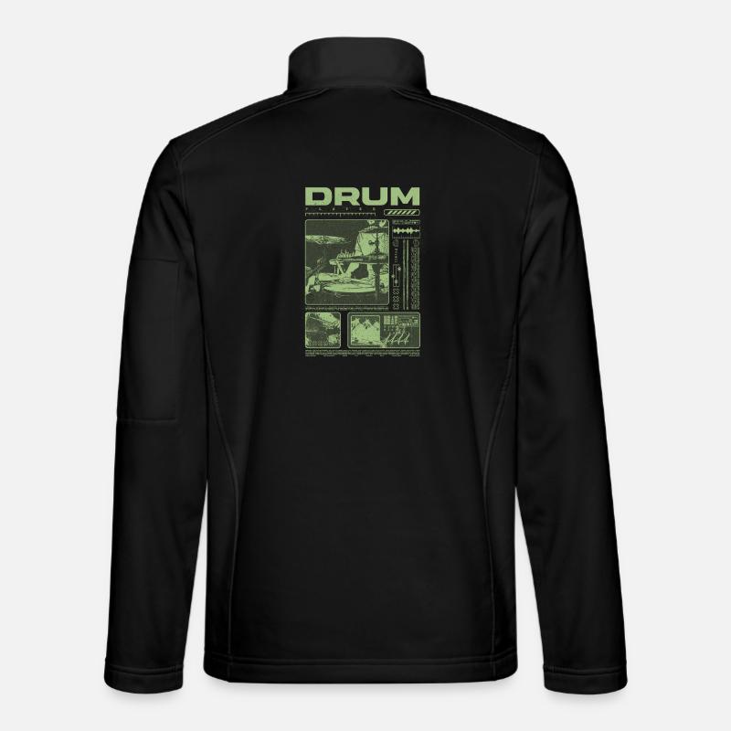 Rock Drummer Drum Player Streetwear - Unisex Softshell Jacket - black