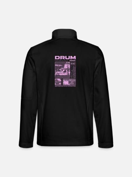 Rock Drummer Drum Player Streetwear - Unisex Softshell Jacket - black