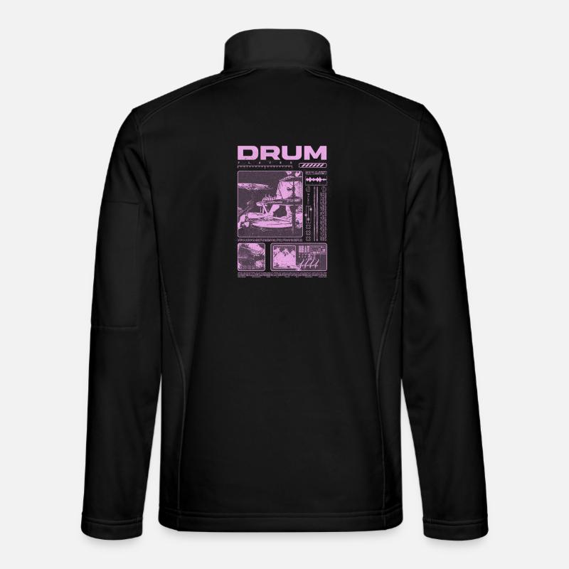 Rock Drummer Drum Player Streetwear - Unisex Softshell Jacket - black