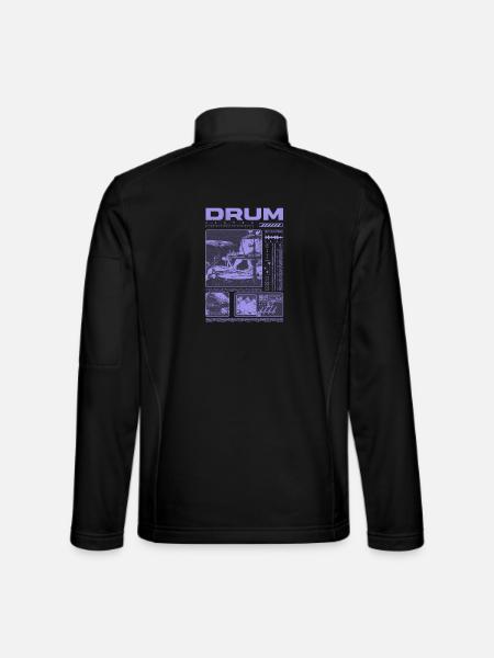 Rock Drummer Drum Player Streetwear - Unisex Softshell Jacket - black