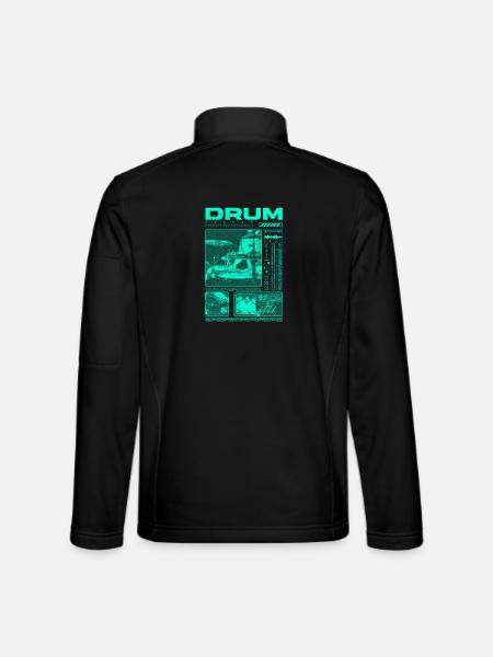 Rock Drummer Drum Player Streetwear - Unisex Softshell Jacket - black