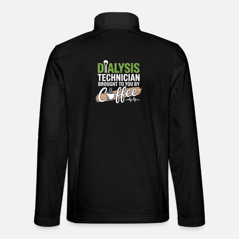 Dialysis Technician Coffee Motif - Unisex Softshell Jacket - black