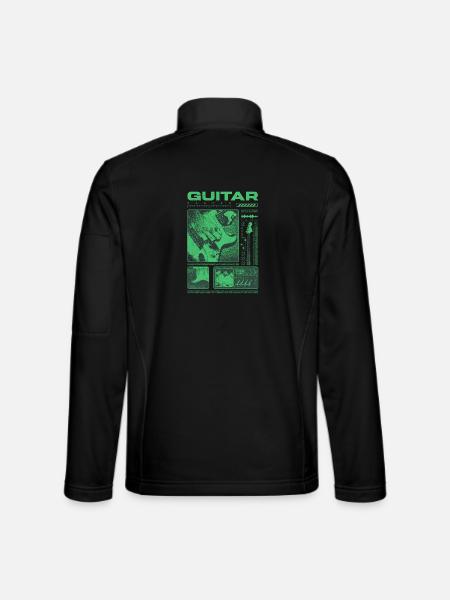 Gitarrist, Rockgitarrist, Streetwear-Musiker - Unisex Softshelljacke - Schwarz - Hinten
