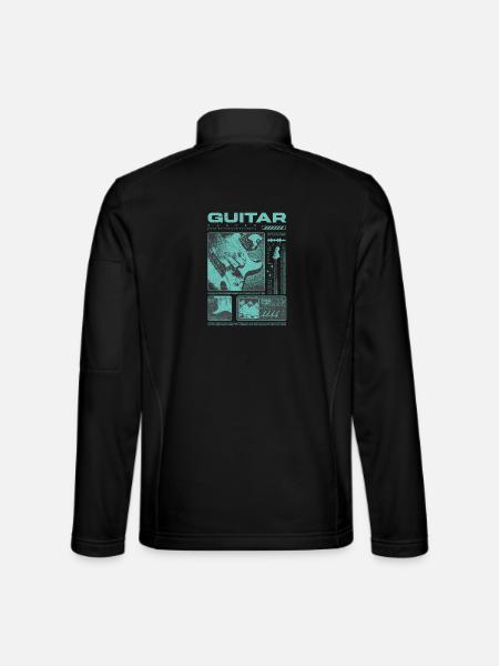 Gitarrist, Rockgitarrist, Streetwear-Musiker - Unisex Softshelljacke - Schwarz - Hinten