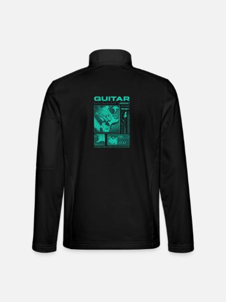 Gitarrist, Rockgitarrist, Streetwear-Musiker - Unisex Softshelljacke - Schwarz - Hinten