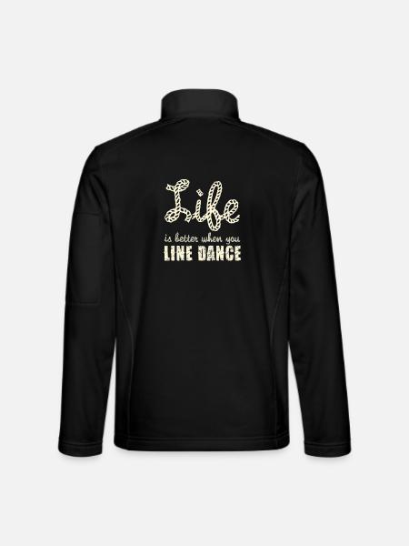 Line Dance Lebensfreude Rope Schrift - Unisex Softshelljacke - Schwarz