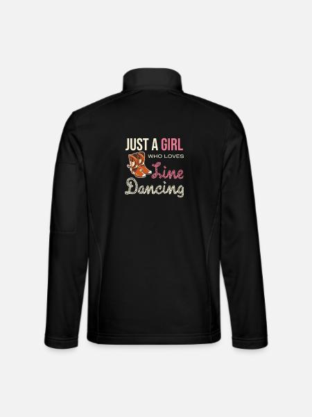 Line Dance Frau mit Cowboy Boots - Unisex Softshelljacke - Schwarz - Hinten