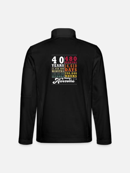 40 Jahre Vierzigster Geburtstag - Unisex Softshelljacke - Schwarz - Hinten