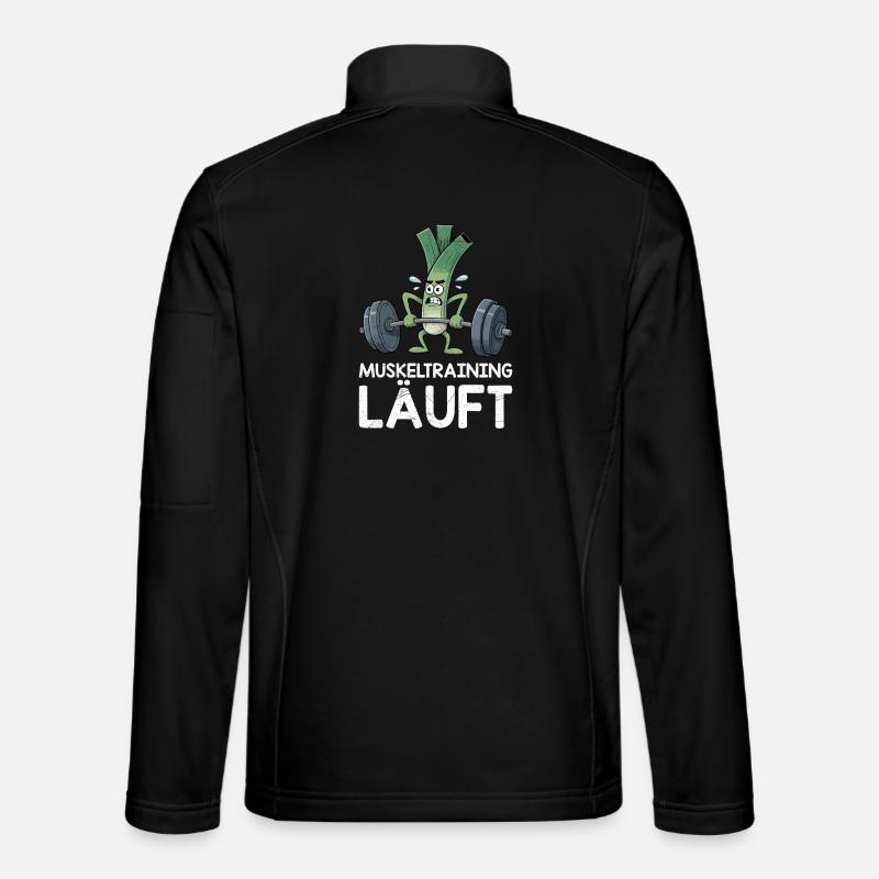 Weightlifters MUSCLE TRAINING RUNS Fun - Unisex Softshell Jacket - black