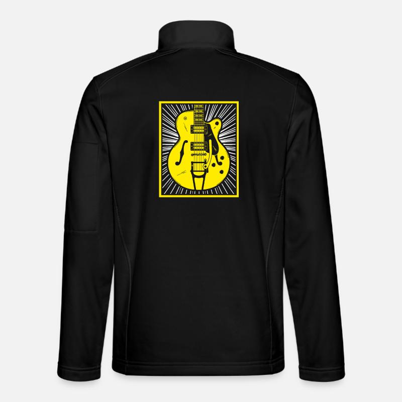Retro-Gitarren-Silhouette - Unisex Softshelljacke - Schwarz