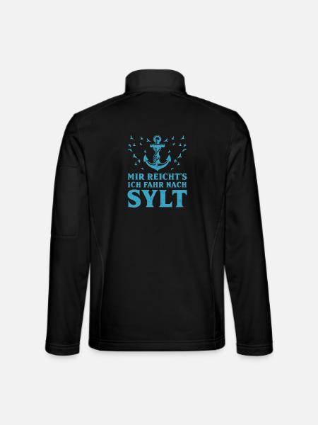 Île de Sylt J’EN AI ASSEZ, JE VAIS À SYLT Drôle - Veste en tissu softshell Unisexe - noir - Dos