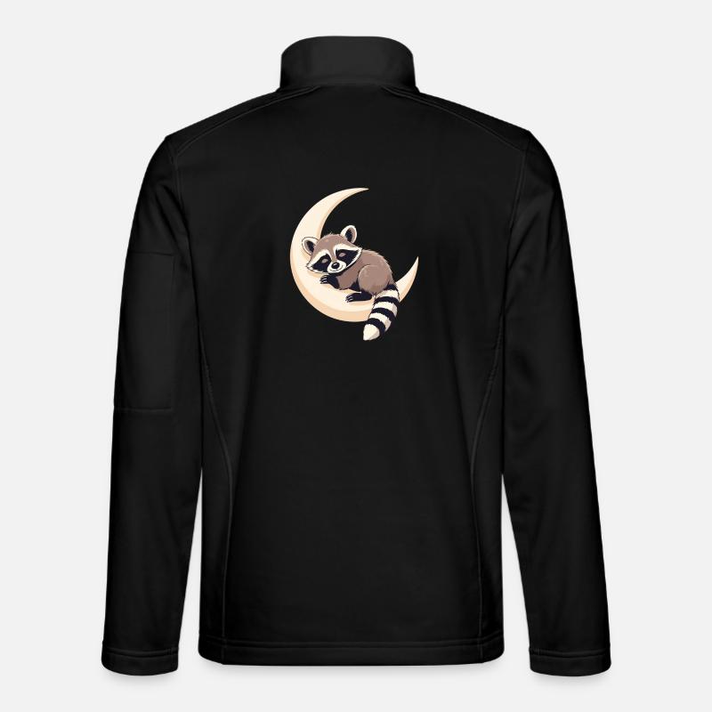 Raton laveur lunaire sur le croissant - Veste en tissu softshell Unisexe - noir