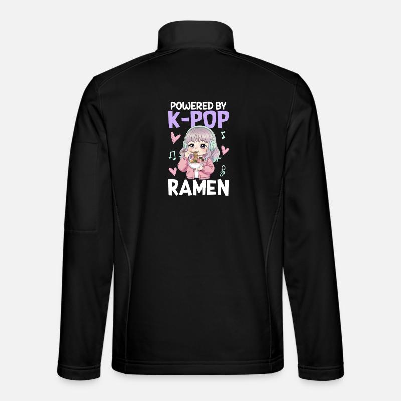Powered By K-Pop Ramen - Unisex Softshell Jacket - black