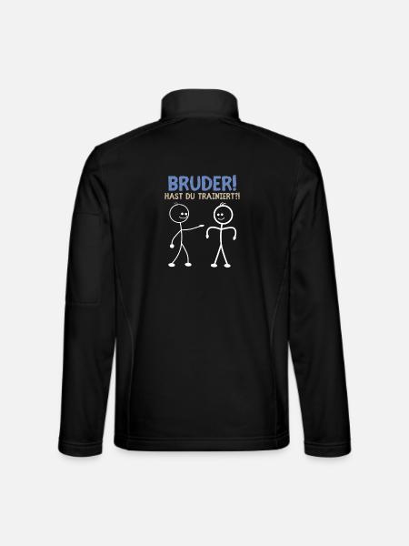 Strichmännchen HAST DU TRAINIERT LUSTIG - Unisex Softshelljacke - Schwarz - Hinten