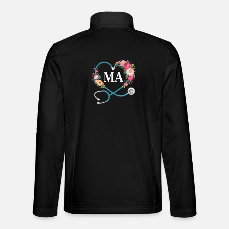 Flower Heart Stethoscope MA - Unisex Softshell Jacket - black