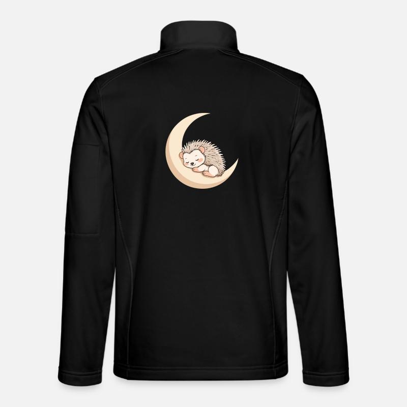 Moon Sleep Hedgehog - Unisex Softshell Jacket - black