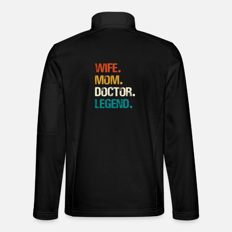 Épouse Maman Médecin Légende - Veste en tissu softshell Unisexe - noir