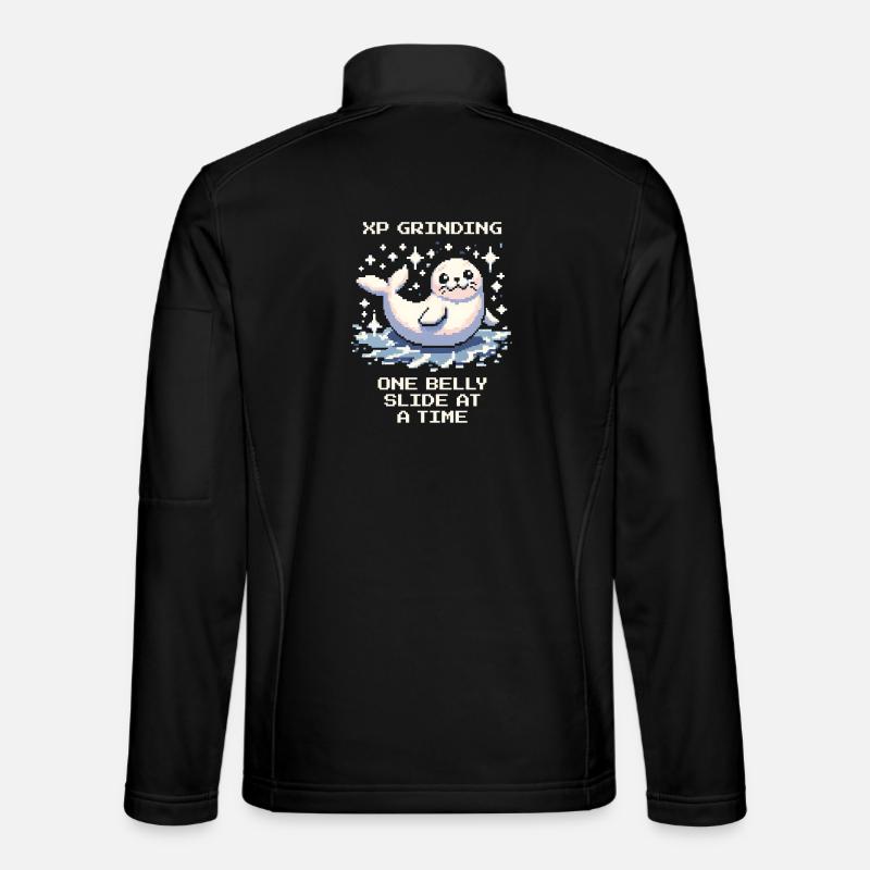 XP-Grind | Seehund Bauchslide - Unisex Softshelljacke - Schwarz
