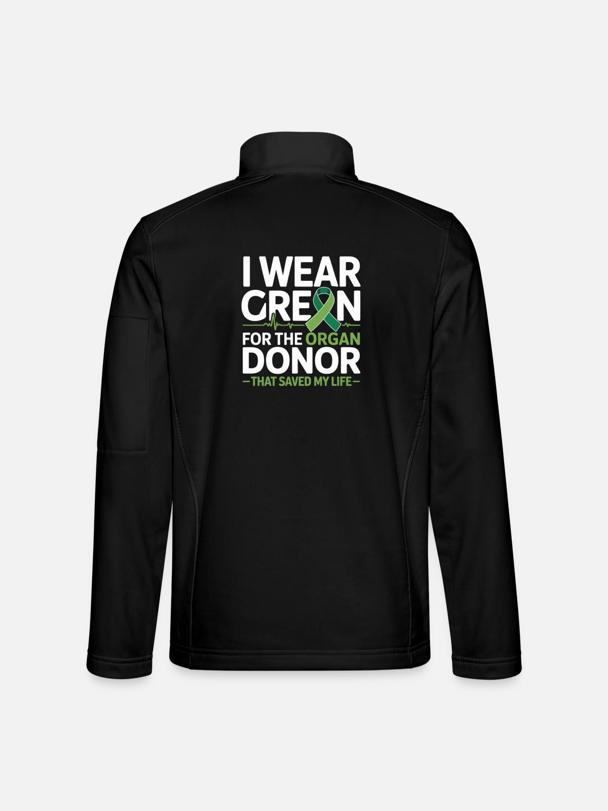 Grüne Organspende Lebensretter - Unisex Softshelljacke - Schwarz - Hinten