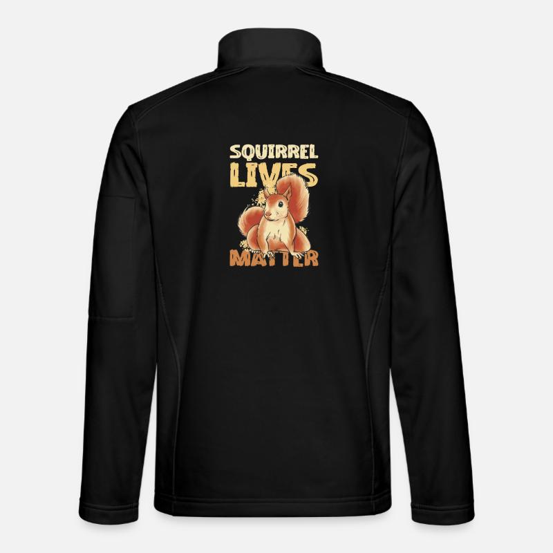 Squirrel Lives Matter Illustration - Unisex Softshell Jacket - black
